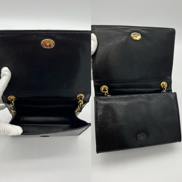 ❌SOLD❌Authentic Chanel vintage Lizard skin flap chain bag - Picture 9 of 17